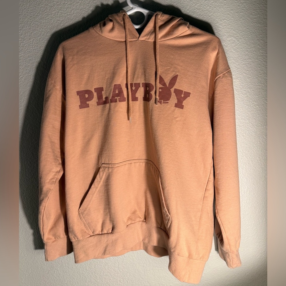 PLAYBOY Peach Hoodie for Men Size Medium